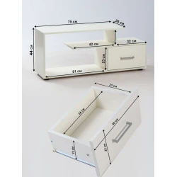 Тумба под ТВ ЛДСП, белая, 44x28x104 см Тумба под ТВ ЛДСП, белая, 44x28x104 см
