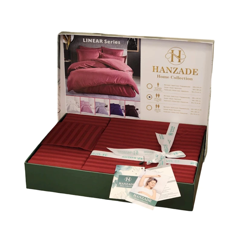 Комплект постельного белья Hanzadə TZE-633, двуспальный, красный, пододеяльник 200x220 см, простыня 240x260 см, наволочки 50х70 см/2 шт Комплект постельного белья Hanzadə TZE-633, двуспальный, красный, пододеяльник 200x220 см, простыня 240x260 см, наволочки 50х70 см/2 шт