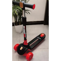 Складной детский самокат, черный/красный Складной детский самокат, черный/красный