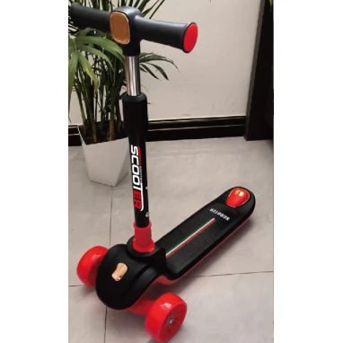 Складной детский самокат, черный/красный