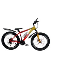 Dağ velosipedi Velostrim 4 qat, qırmızı/sarı, ölçü 24