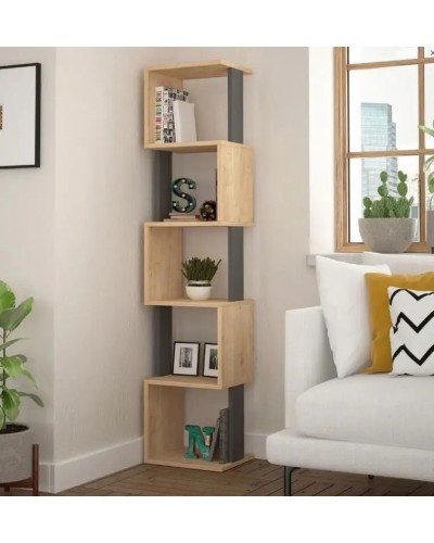 Stellaj Ev Plus 12115873, LDSP, antrasit/qəhvəyi, 161x30x35 sm