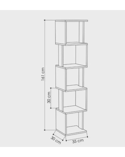 Stellaj Ev Plus 12115873, LDSP, antrasit/qəhvəyi, 161x30x35 sm