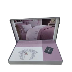 Комплект постельного белья DO&GO DО12, пододеяльник 200х220 см, простыня 220х240 см, наволочки 70x70 см, 50х70 см, двуспальный, сатин, розовый