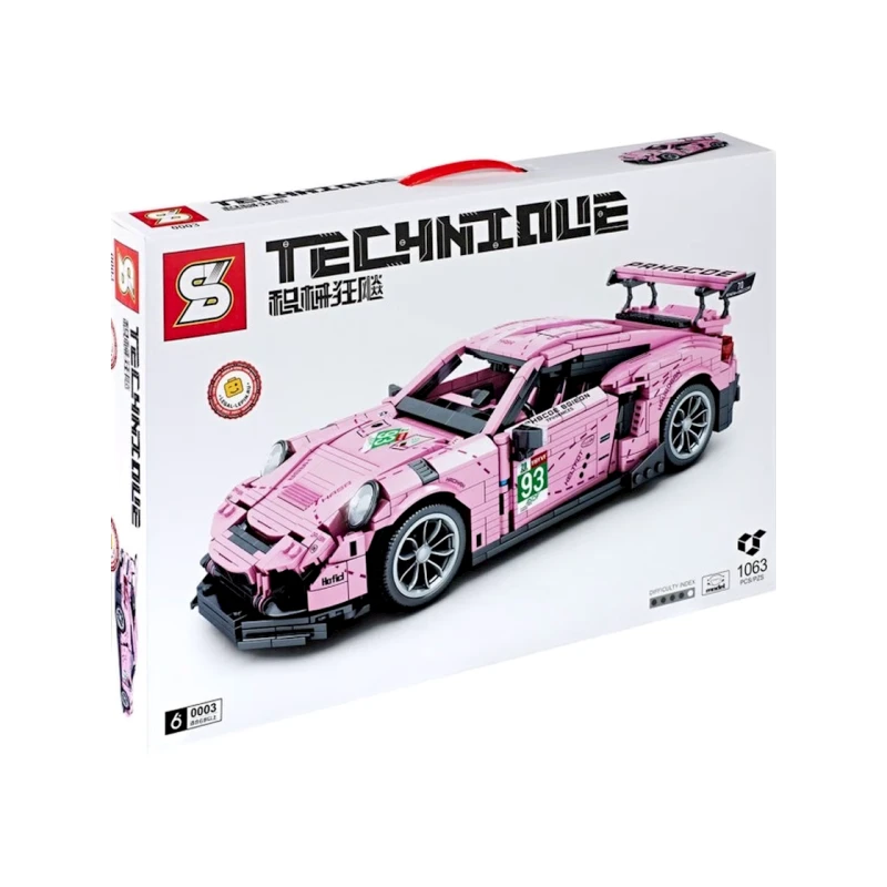 Qurma model Senco Porsche 911 İdman avtomobili çəhrayı, 1063 hissə Qurma model Senco Porsche 911 İdman avtomobili çəhrayı, 1063 hissə