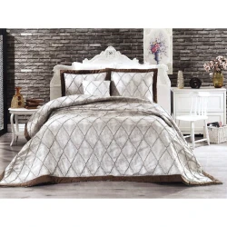 Örtük və yastıq üzü dəst Grazie Home Parma, avro maksi, jakkard/poliester, bej, örtük 260x270 sm, yastıq üzü 45x45 sm, 2 əd yastıq üzü 50x70 sm