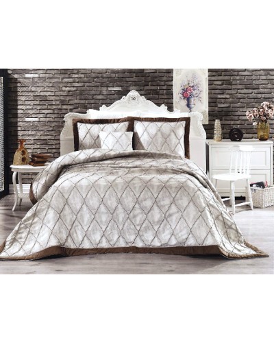 Örtük və yastıq üzü dəst Grazie Home Parma, avro maksi, jakkard/poliester, bej, örtük 260x270 sm, yastıq üzü 45x45 sm, 2 əd yastıq üzü 50x70 sm