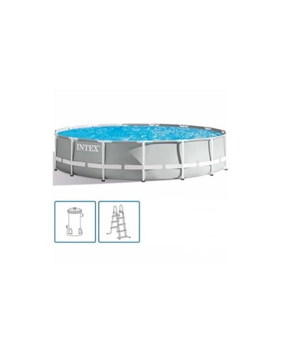 Hovuz karkaslı Intex H26225588718FR, 366x122 sm, 10685 l, boz