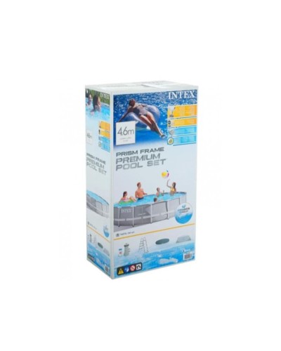 Hovuz karkaslı Intex H26225588718FR, 366x122 sm, 10685 l, boz