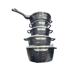 Набор посуды AllB089, 5 шт, гранит, черный