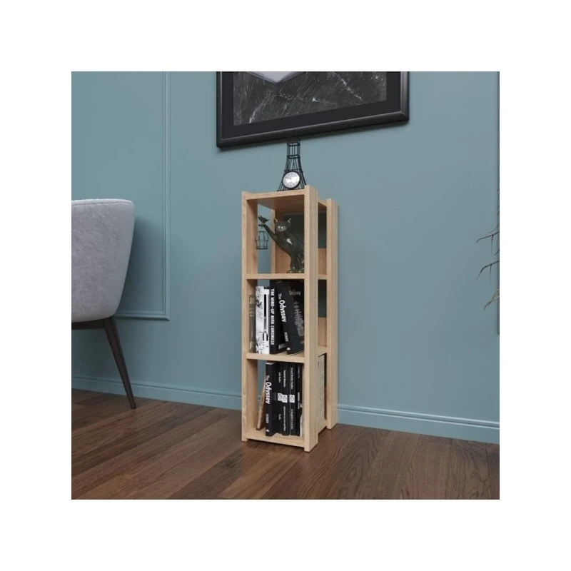 Стеллаж 3563_StellajGostSomona, 80x23x30 см, ЛДСП, бежевый