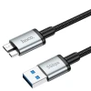 Кабель USB Hoco USB-A to Micro-B USB3.0, 0.5 м, черный