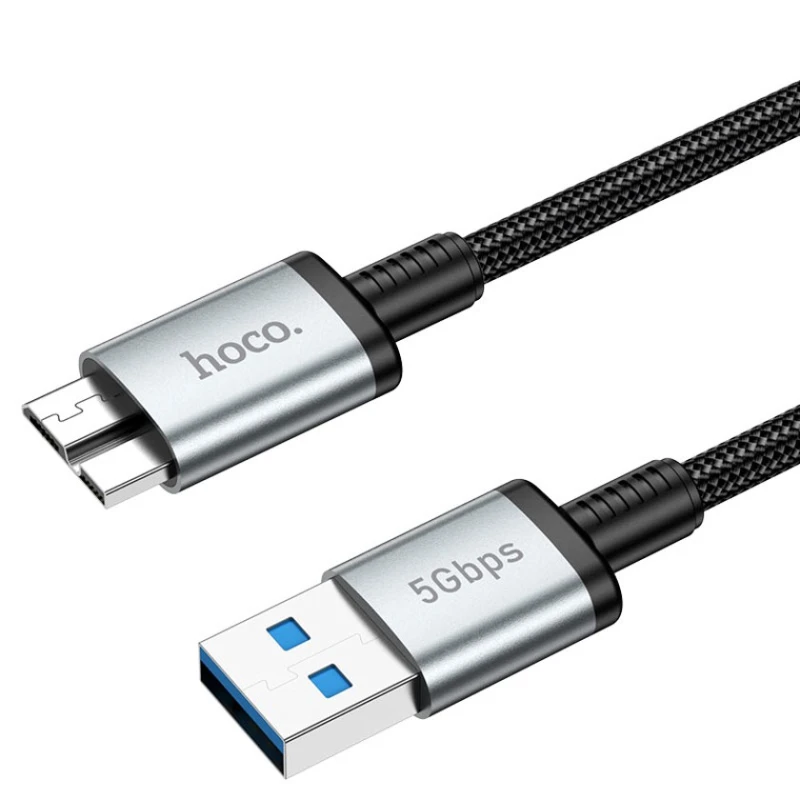 Кабель USB Hoco USB-A to Micro-B USB3.0, 0.5 м, черный