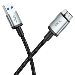 Кабель USB Hoco USB-A to Micro-B USB3.0, 0.5 м, черный Кабель USB Hoco USB-A to Micro-B USB3.0, 0.5 м, черный