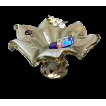 Meyvə kasası Murano 30х17 sm, şüşə, bej/qızılı