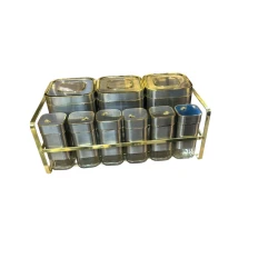 Набор емкостей для хранения специй MagiDeal SE128, серый/золотистый