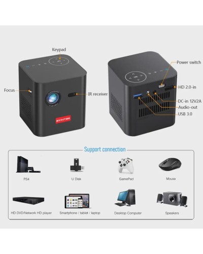 Proyektor Byintek P19, DLP Black