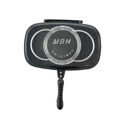 Сковородка двухсторонняя 00243, 36 см, гранит, черный