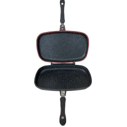 Сковородка двухсторонняя 00243, 36 см, гранит, черный