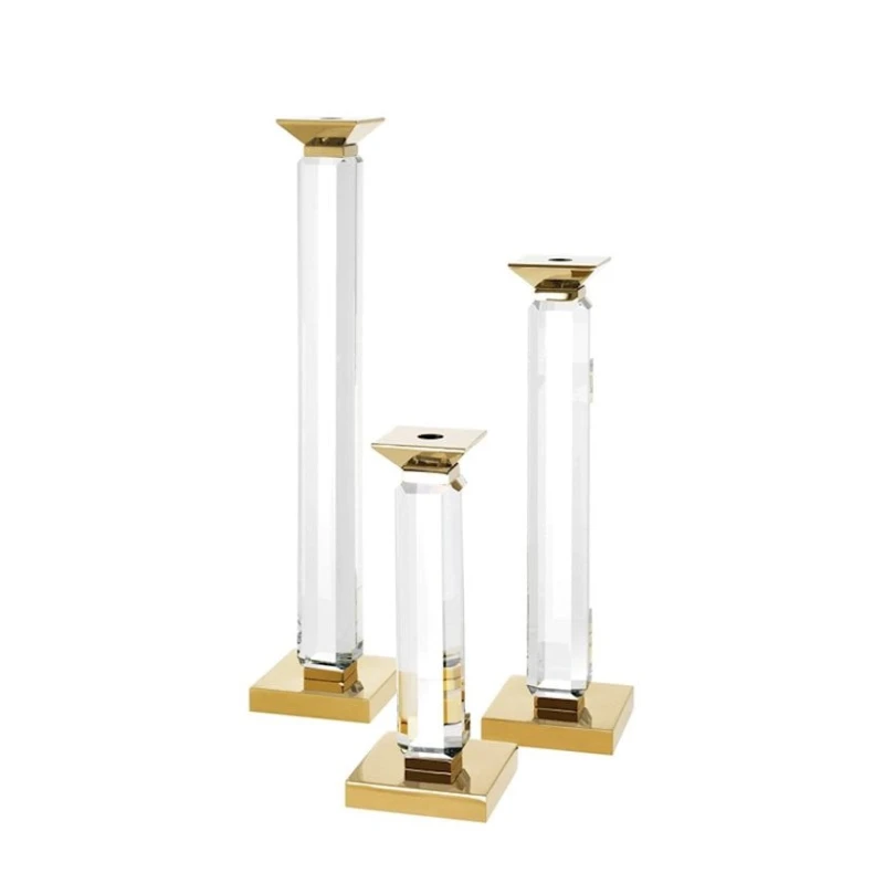 Şamdan dəsti Eichholtz Livia, 3 əd, 12x12x30/43/57 sm, metal/şüşə, şəffaf/qızılı Şamdan dəsti Eichholtz Livia, 3 əd, 12x12x30/43/57 sm, metal/şüşə, şəffaf/qızılı