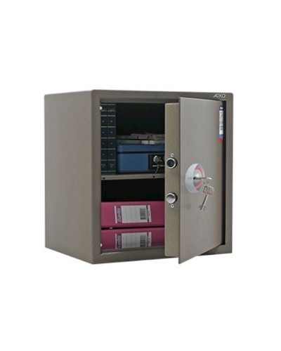 Ofis seyfi Aiko TM-46, açar ilə, qəhvəyi, 460x440x355 mm
