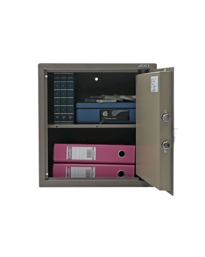 Ofis seyfi Aiko TM-46, açar ilə, qəhvəyi, 460x440x355 mm