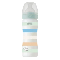 Бутылочка для кормления Chicco Well-Being, пластик, зеленый, 250 мл