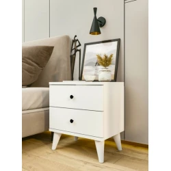 Тумба прикроватная TV Stend 002, 40x45x50 см, ламинат/ПВХ, белая