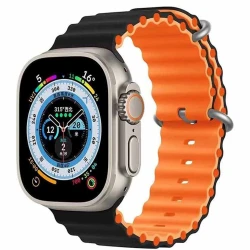 Ремешок Green Lion GNFLXSWBBKOG для Apple Watch 42/44/45/49 mm Black/Orange