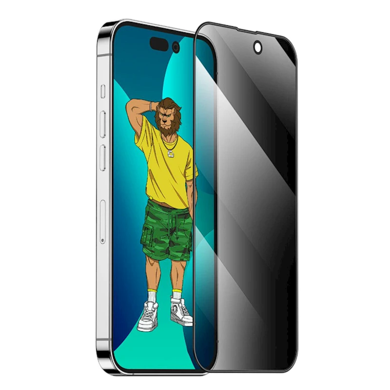 Qoruyucu şüşə Green Lion 3D Silicone Privacy Glass Screen Protector Apple iPhone 14 Pro Max