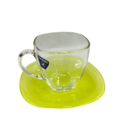 Набор чашек с блюдцами Luminarc LF99, желтый/прозрачный