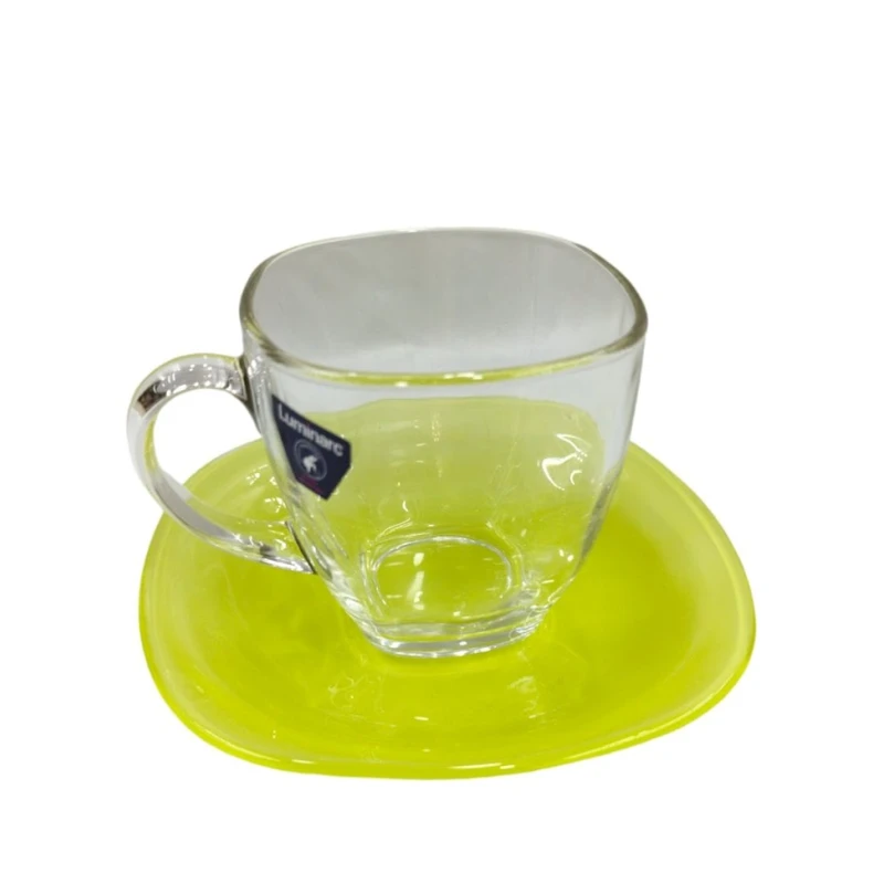 Набор чашек с блюдцами Luminarc LF99, желтый/прозрачный Набор чашек с блюдцами Luminarc LF99, желтый/прозрачный