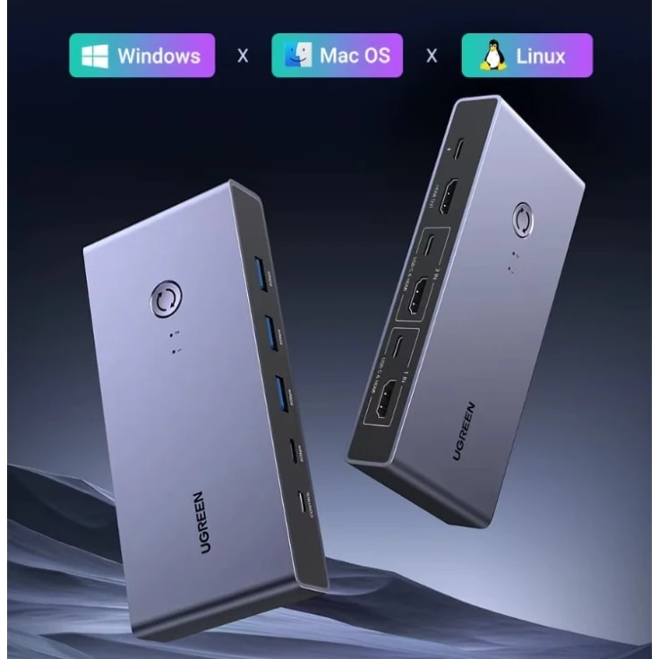 Док-станция Ugreen HDMI 2.1 KVM Switch 8K 60Hz Док-станция Ugreen HDMI 2.1 KVM Switch 8K 60Hz