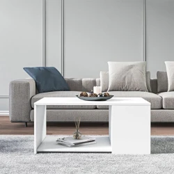 Журнальный стол Ev Plus ev_12116049, ЛДСП, белый, 90x60x40 см