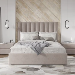 İki nəfərlik çarpayı Art_ikili_yataq 68, laminat/parça, çəhrayı, 120x160х200 sm