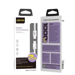 Kabel Aspor A108 USB Type-C to USB Type-C 1 m, ağ