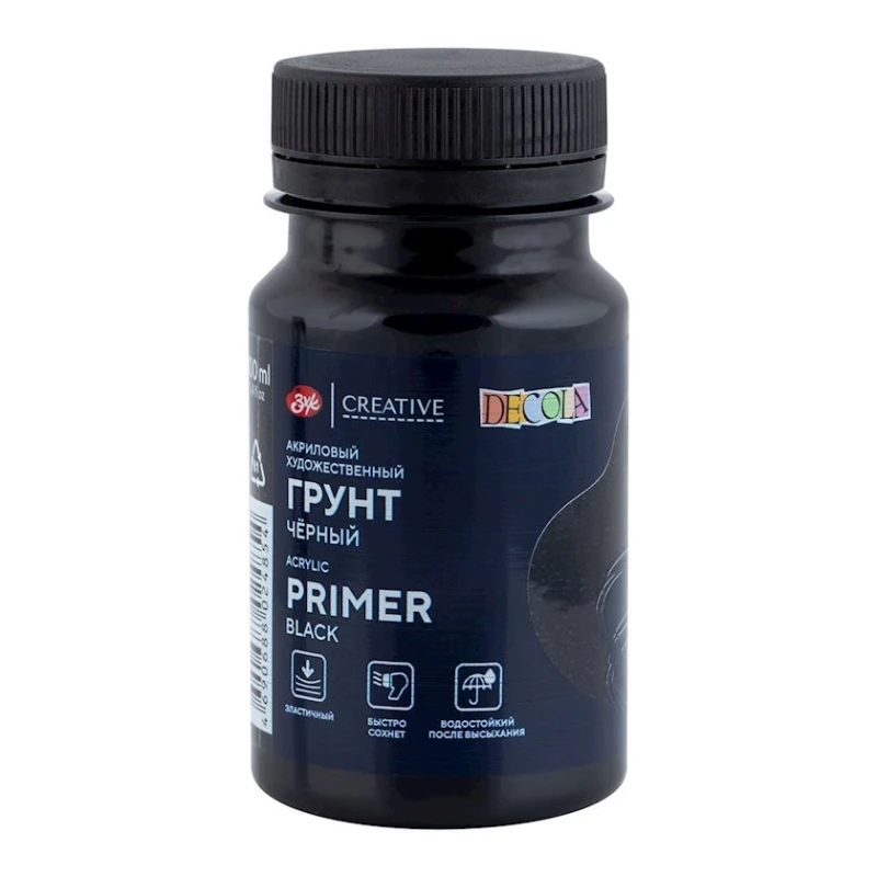 Грунт акриловый художественный Decola Primer Black, 1 шт, 100 мл, черный