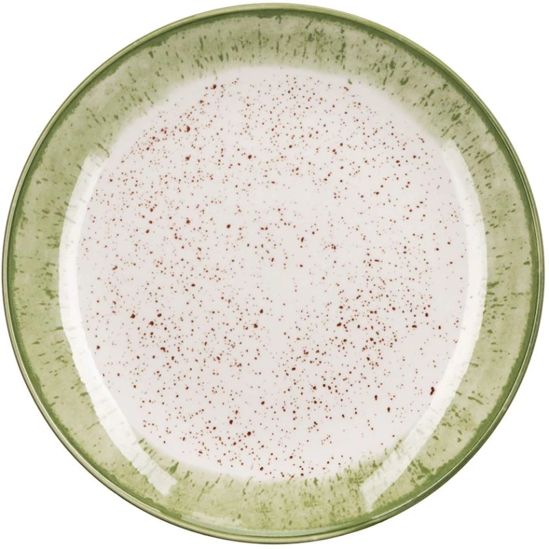 Тарелка Ardesto Siena AR2927SWG, фарфор, белая/зеленая, 27 см Тарелка Ardesto Siena AR2927SWG, фарфор, белая/зеленая, 27 см