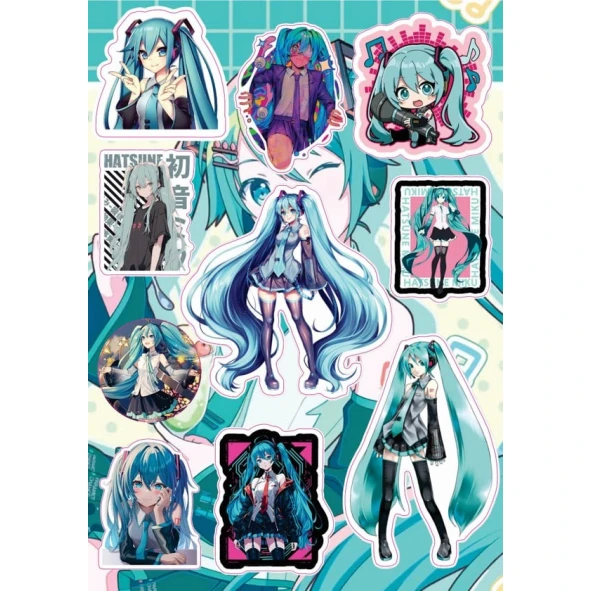Yapışdırmalar dəsti Anime Miku Hatsune 9 əd