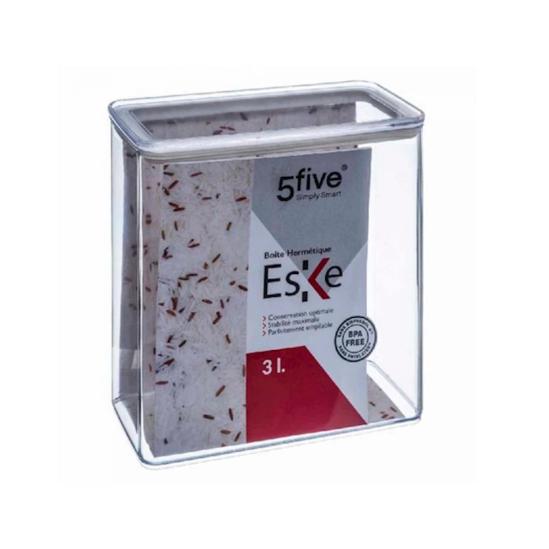 Коробка для хранения 5Five прямоугольник, 3 л, 20x10x20 см, пластик, с крышкой, прозрачный