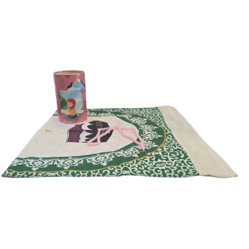Подарочный набор Mercan 20002 (коврик для намаза 90x50 см + четки), хлопок, кремовый/зеленый Подарочный набор Mercan 20002 (коврик для намаза 90x50 см + четки), хлопок, кремовый/зеленый