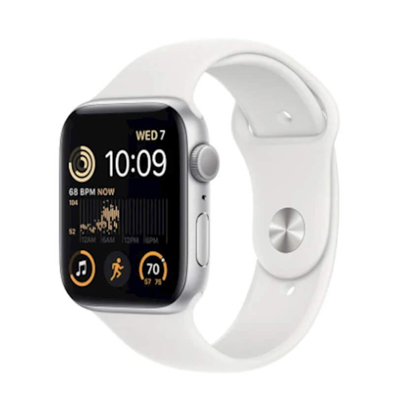 Смарт-часы Apple Watch SE 2 GPS 44mm Silver Aluminium Case with White Sport Band Regular (MNK23GK/A)