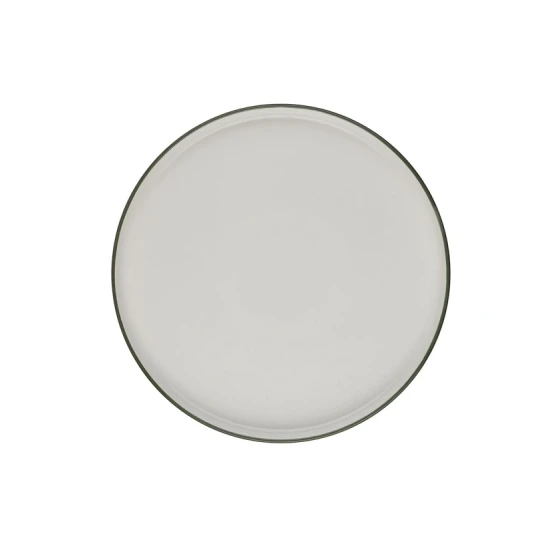 Тарелка ID-Fine Modest Green, фарфор, белая/зеленая, 21 см Тарелка ID-Fine Modest Green, фарфор, белая/зеленая, 21 см