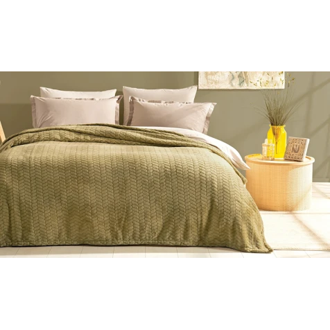 Плед Yataş Joy, 150х220 см, односпальный, полиэстер, зеленый Плед Yataş Joy, 150х220 см, односпальный, полиэстер, зеленый