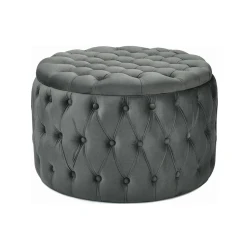 Пуфик 71, ткань, серый, 40x70x70 см