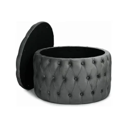 Пуфик 71, ткань, серый, 40x70x70 см