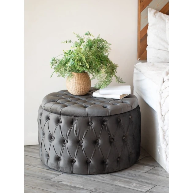 Пуфик 71, ткань, серый, 40x70x70 см Пуфик 71, ткань, серый, 40x70x70 см