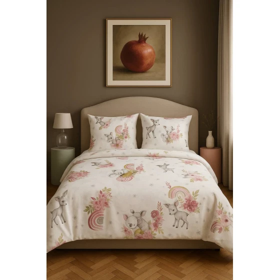 Комплект постельного белья Narlı 1503, простыня 180x240 см, пододеяльник 160x220 см, наволочка 50x70 см 1 шт, поликоттон, односпальный, разноцветный