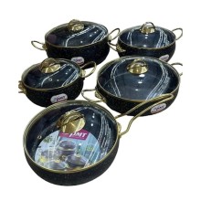Qab-qacaq dəsti PMT HomeStore 45AZE, qara, qranit, 10 parça