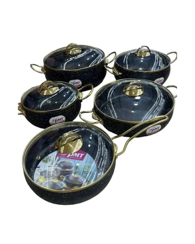 Qab-qacaq dəsti PMT HomeStore 45AZE, qara, qranit, 10 parça